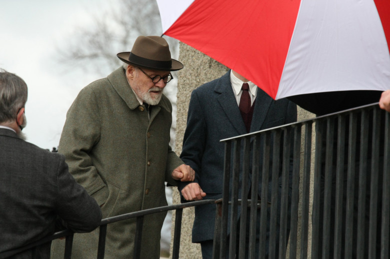 EXCLUSIVE: The First Photos Of Anthony Hopkins Playing Sigmund Freud As He Films A New Movie Alongside Matthew Goode In Ireland