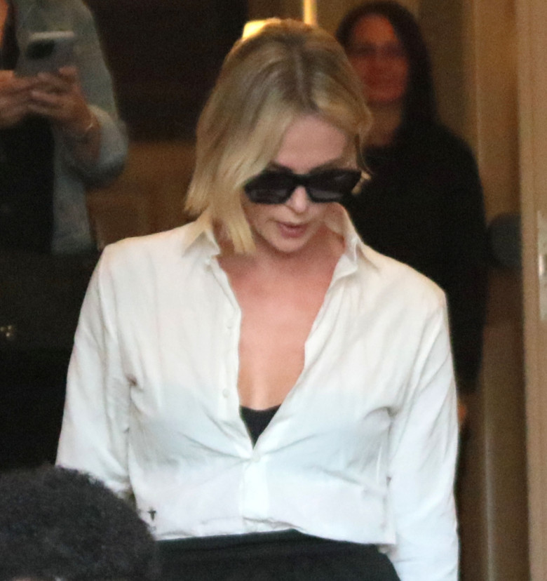 *EXCLUSIVE* South African Actress Charlize Theron who is starring in the upcoming new movie Fast X is seen arriving at an Italian hotel.