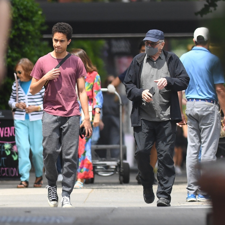 *EXCLUSIVE* Robert De Niro and his son Julian De Niro  stop for lunch at Via Carota in NYC  after recently announcing he is a dad again at age 79!