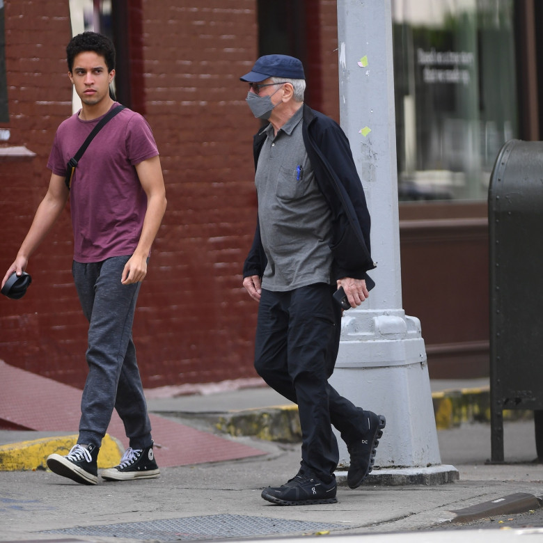 *EXCLUSIVE* Robert De Niro and his son Julian De Niro  stop for lunch at Via Carota in NYC  after recently announcing he is a dad again at age 79!