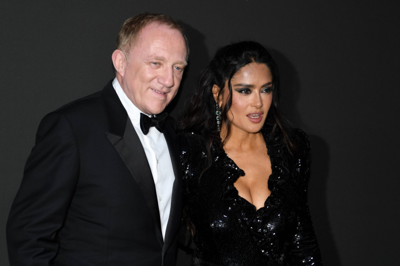 Francois Henri Pinault and Salma Hayek - 2023 Kering Women in Motion Award during the 76th annual Cannes film festival i