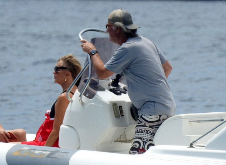 EXCLUSIVE: Kurt Russell and Goldie Hawn sighted on a speedboat in Greece