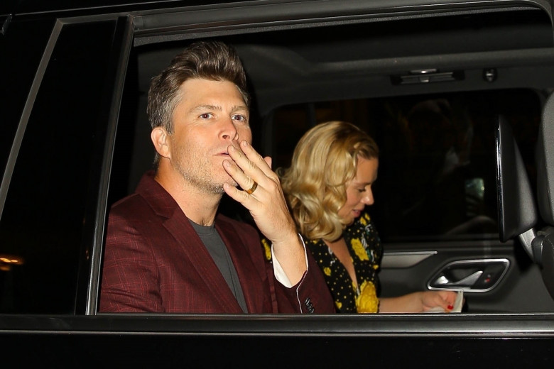 Scarlett Johansson and Colin Jost exit the "Asteroid City" premiere afterparty in NYC