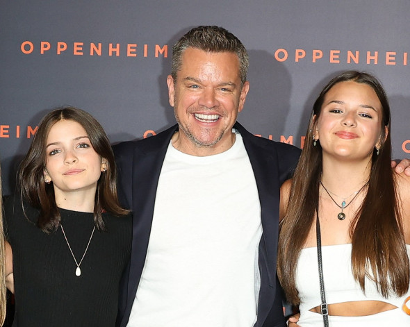 Matt Damon și fiicele sale, Stella și Gia