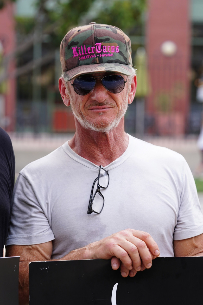 Sean Penn At SAG Strike At Disney Studios In Burbank