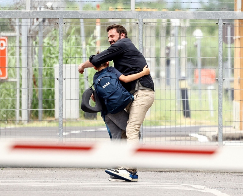 *PREMIUM-EXCLUSIVE* *MUST CALL FOR PRICING* The American Actor Ben Affleck pictured arriving in Florence by private jet where he met with ex and fellow actor Jennifer Garner with their children out in Florence.