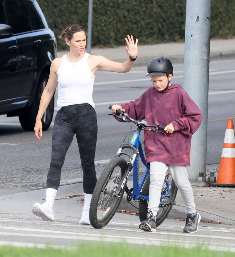 *EXCLUSIVE* Jennifer Garner was spotted enjoying quality time with her son Sam on his bike
