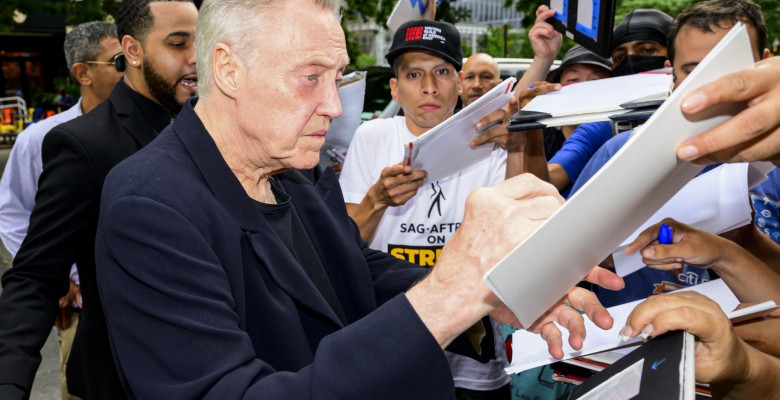 Christopher Walken arrives at Robert De Niro's 80th birthday in New York City