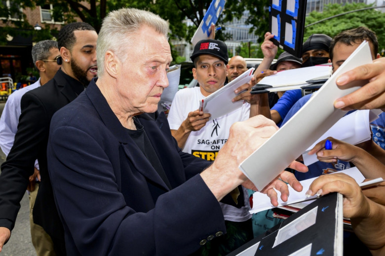 Christopher Walken arrives at Robert De Niro's 80th birthday in New York City