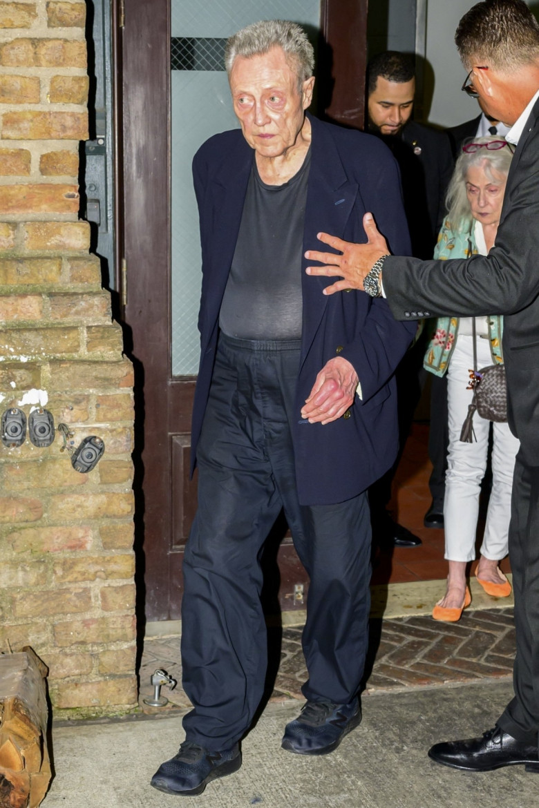 Christopher Walken arrives at Robert De Niro's 80th birthday in New York City