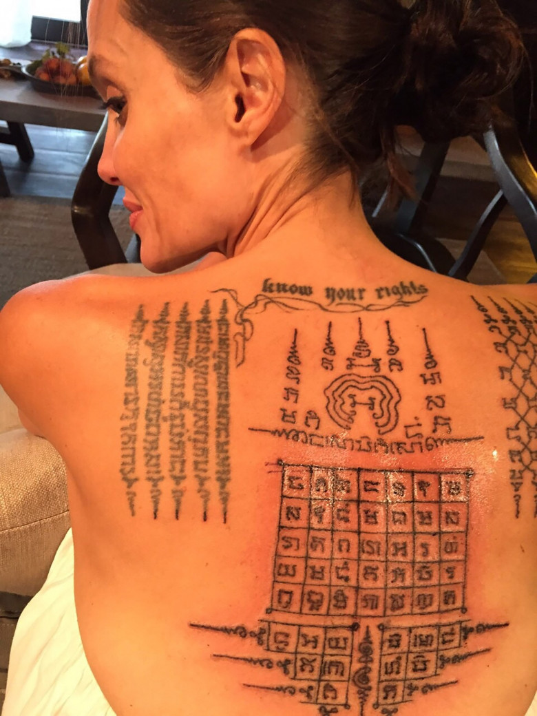 EXCLUSIVE: **NO UK/NO MAIL ONLINE**Angelina Jolie gets 'magical' tattoos in Thailand