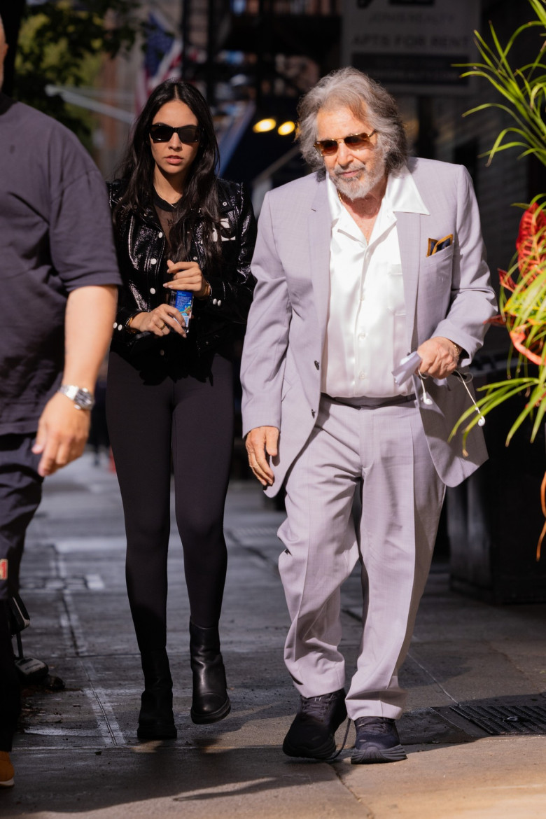 Al Pacino arrives to Carbone restaurant with his wife for his segment in bad bunnyâ€™s new music video in New York City