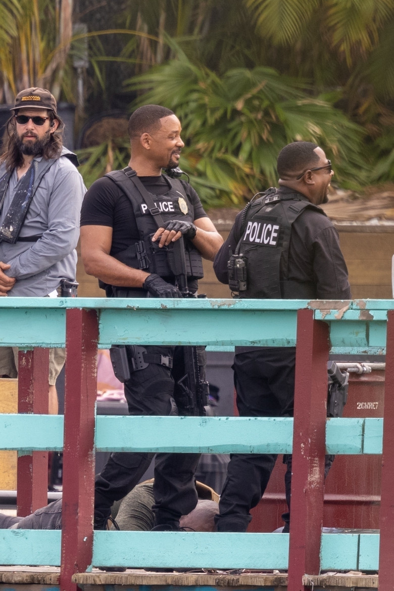 *EXCLUSIVE* Will Smith and Martin Lawrence on set filming scenes for Bad Boys 4*** web must call for pricing***