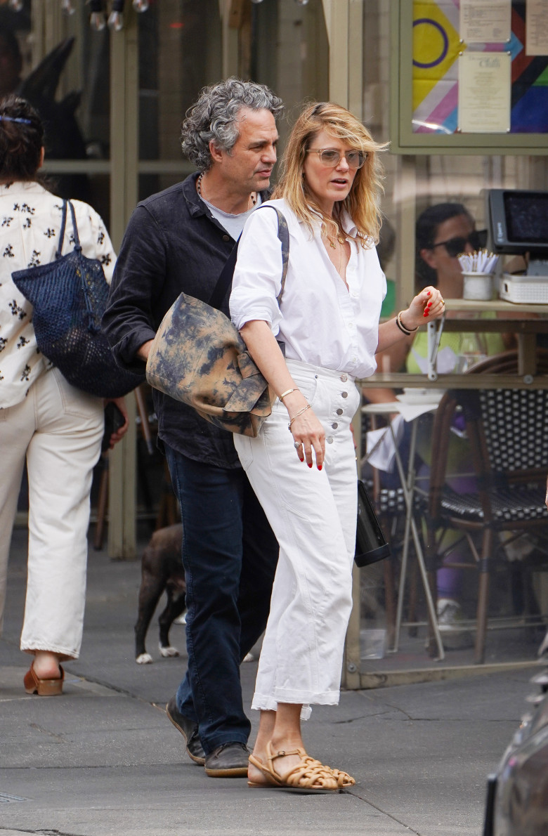 EXCLUSIVE: Mark Ruffalo is Spotted Out With Wife Sunrise Coigney, Josh Hamilton, and Astrologer Karen Thorn in New York City.