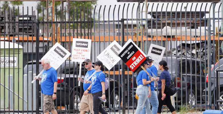 WGA Protests Outside DWTS Rehearsal Studio In Hollywood