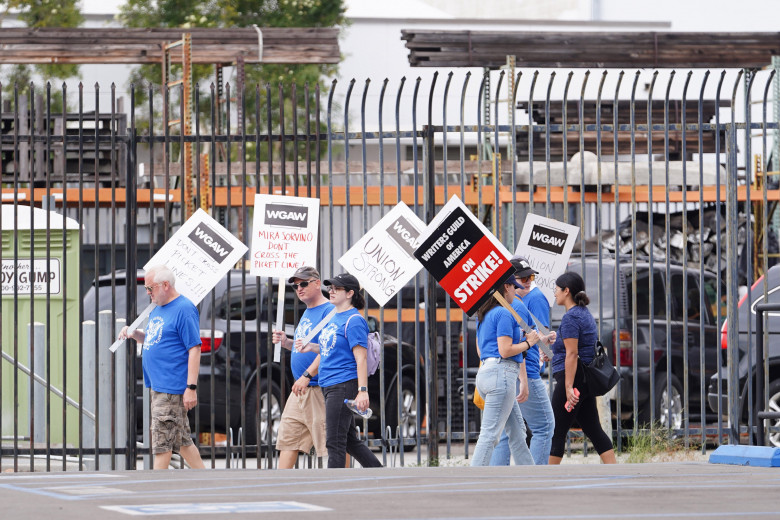 WGA Protests Outside DWTS Rehearsal Studio In Hollywood