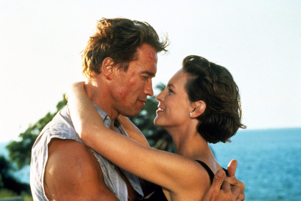 True Lies is a 1994 American action comedy thriller film written, directed and co-produced by James Cameron. It stars Arnold Schwarzenegger, Jamie Lee Curtis, Tom Arnold, Art Malik, Tia Carrere, Bill Paxton, Eliza Dushku, Grant Heslov and Charlton Heston.