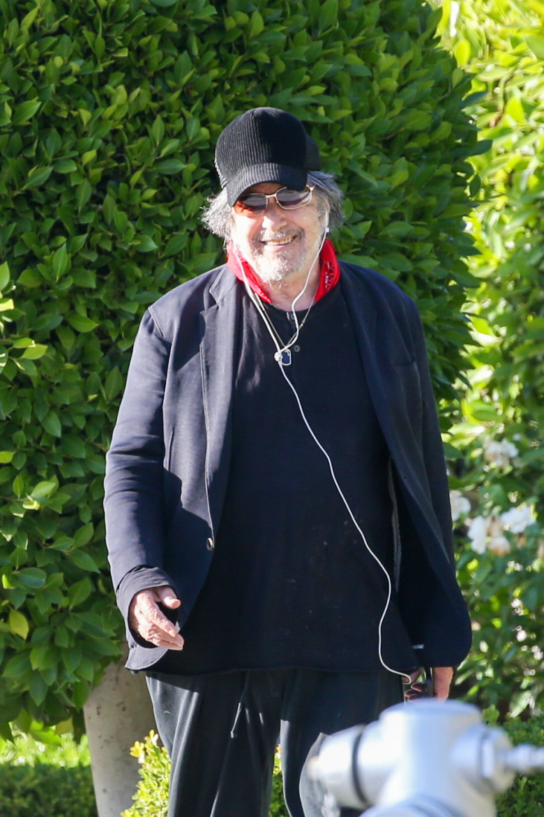 EXCLUSIVE: Al Pacino Seen Leaving The Four Seasons With his Shrek Phone case