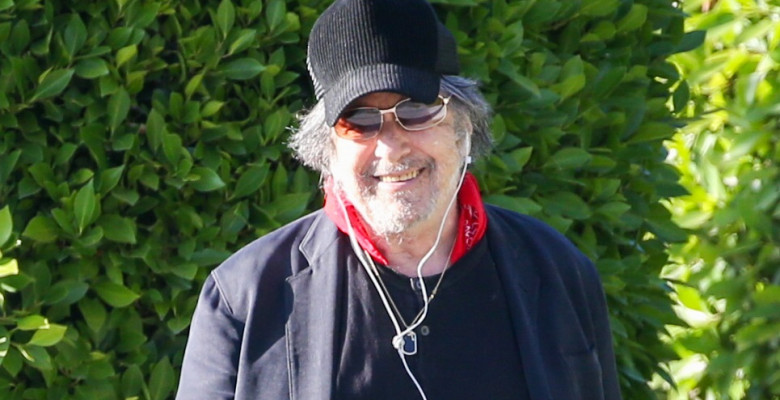EXCLUSIVE: Al Pacino Seen Leaving The Four Seasons With his Shrek Phone case