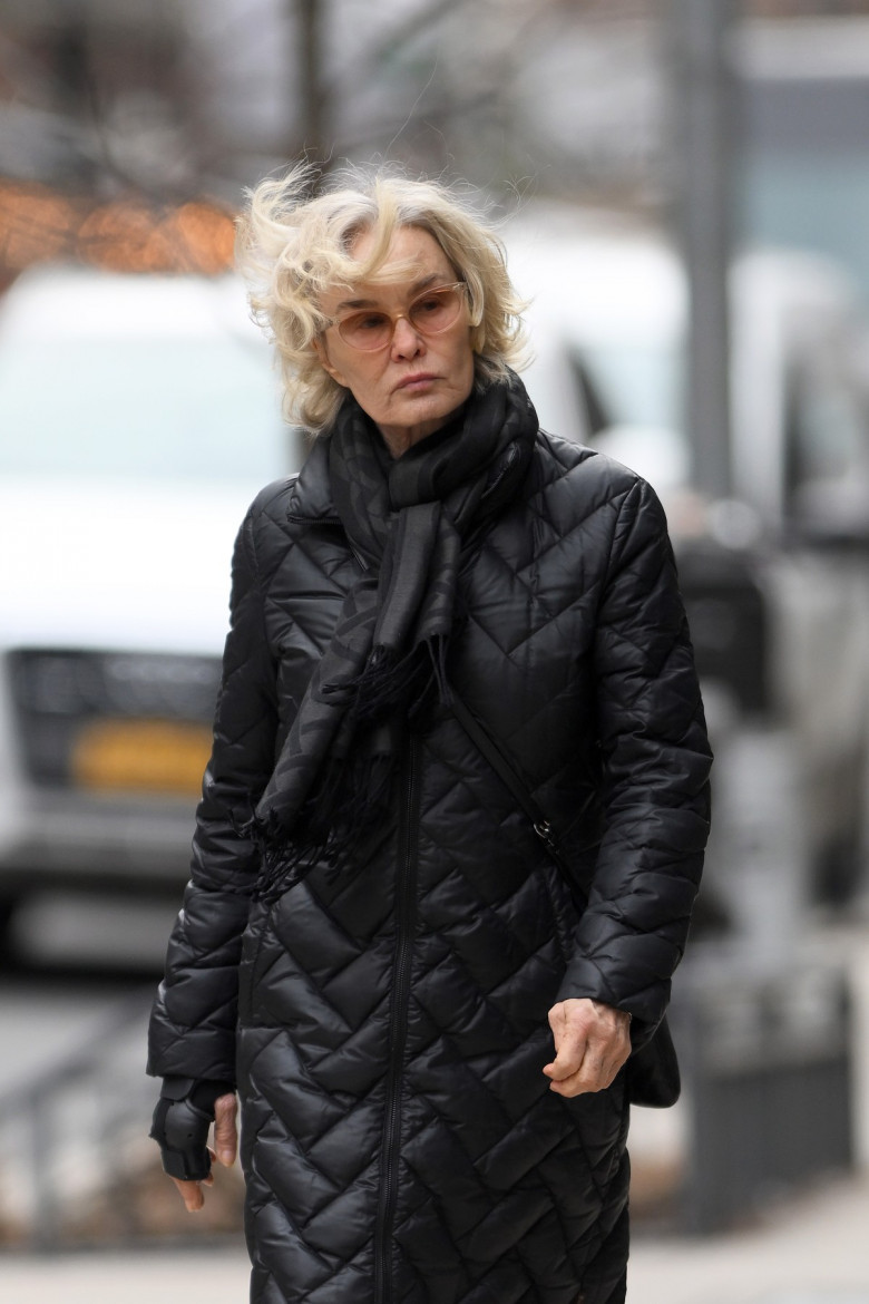 EXCLUSIVE: Jessica Lange Had A Moment With The Wind Blowing Her Hair While Shopping In New York City