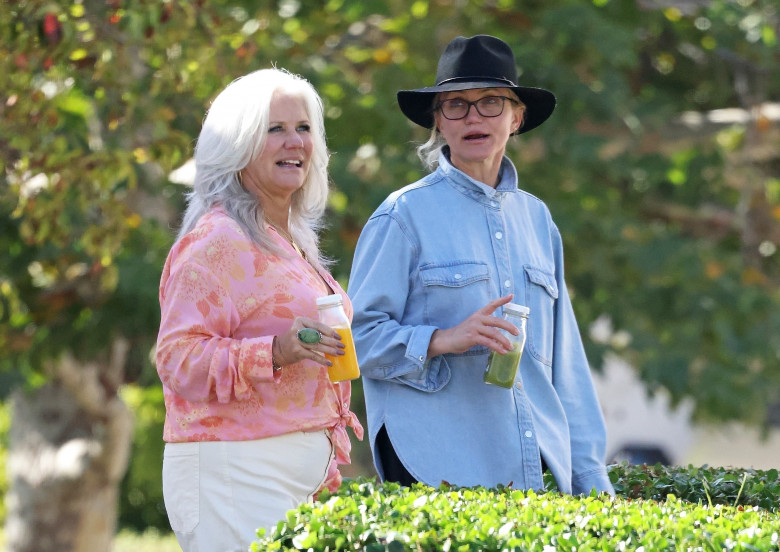 *EXCLUSIVE* Cameron Diaz steps out with her lookalike mother and daughter as they take in the sights in Santa Barbara***web must call for pricing***