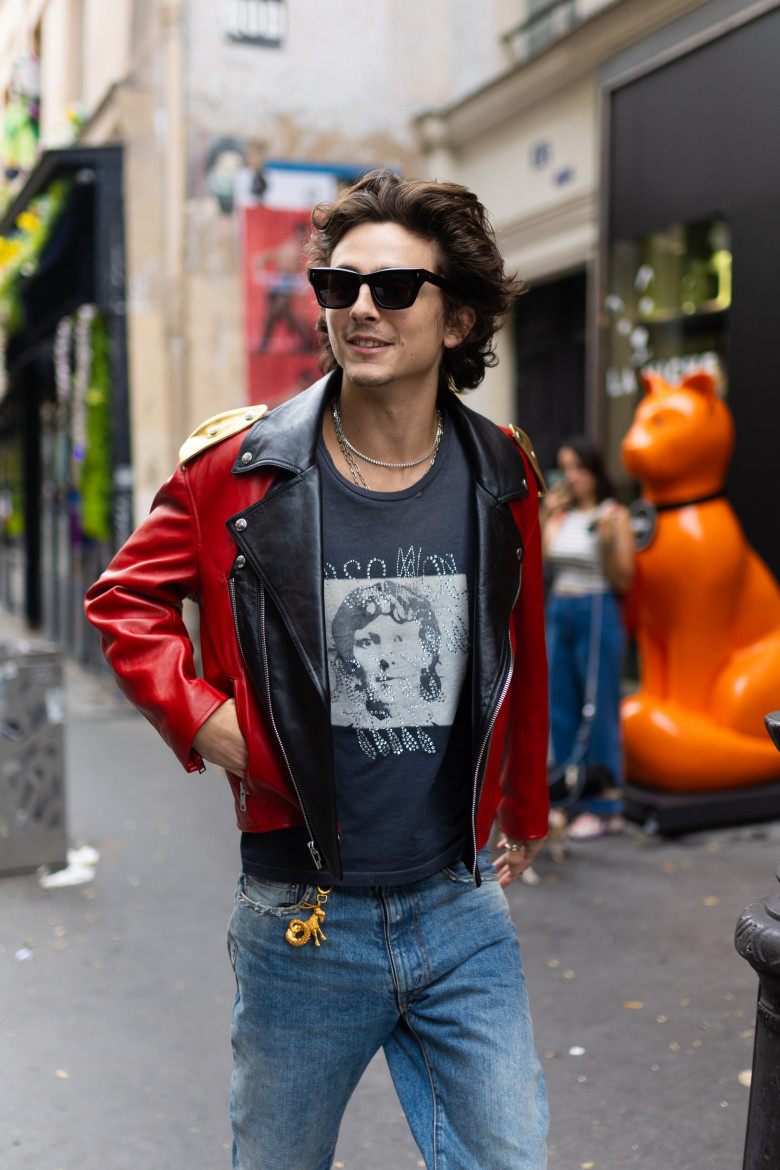 EXCLUSIVE: Timothee Chalamet Rocks A Colorful Celine Jacket In Paris After Getting Caught Holding Kylie Jenner Hand Wearing A Ring On Her Engagement Finger