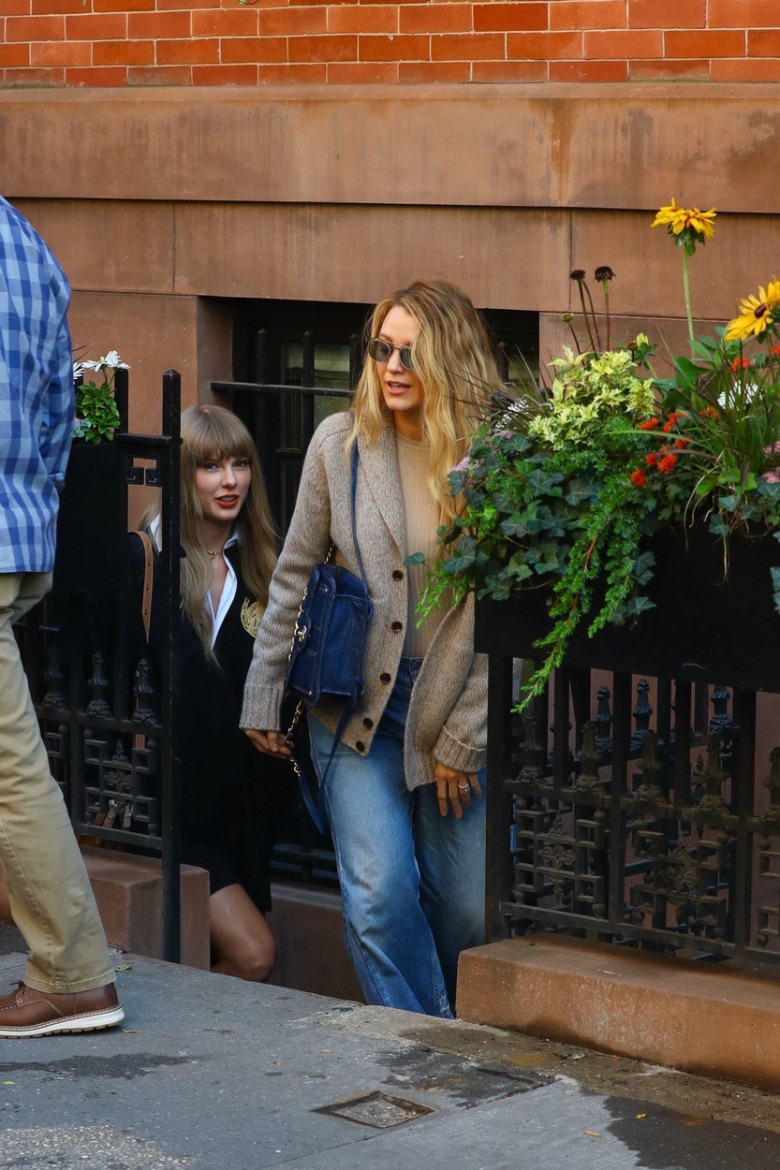 Taylor Swift and Blake Lively spotted leaving Bradley Cooper's house in chic, casual outfits