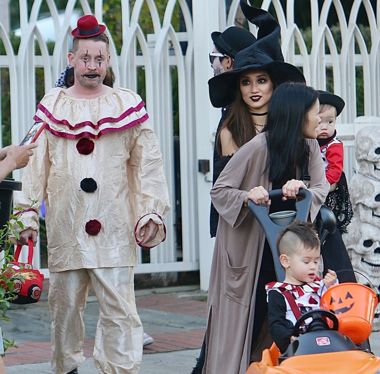 *EXCLUSIVE* Macaulay Culkin and his fiancée Brenda Song were spotted trick-or-treating with their children in L.A