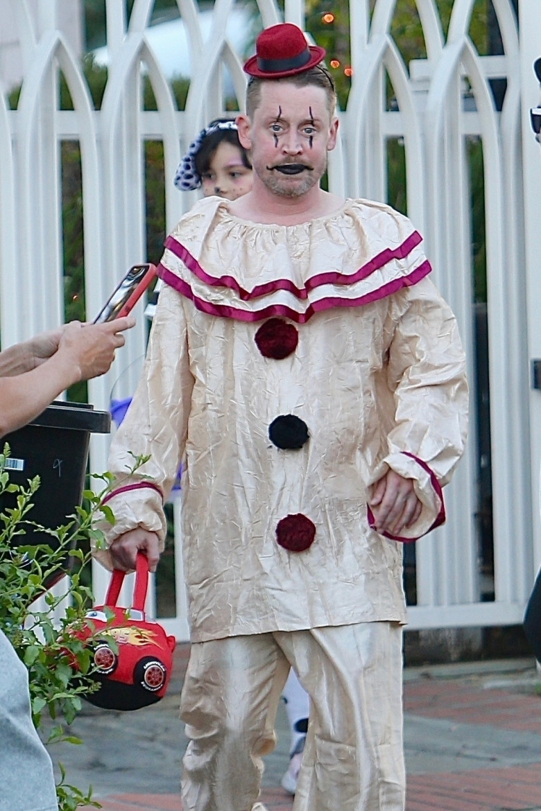 *EXCLUSIVE* Macaulay Culkin and his fiancée Brenda Song were spotted trick-or-treating with their children in L.A