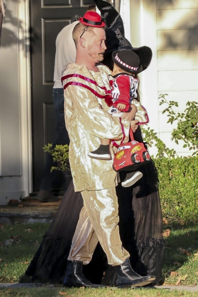 *EXCLUSIVE* Macaulay Culkin and Brenda Song were spotted trick-or-treating with their children in L.A