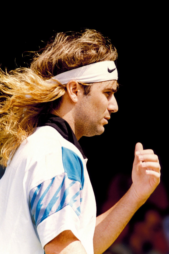Andre Agassi, sportovec, tenista, dlouhé vlasy