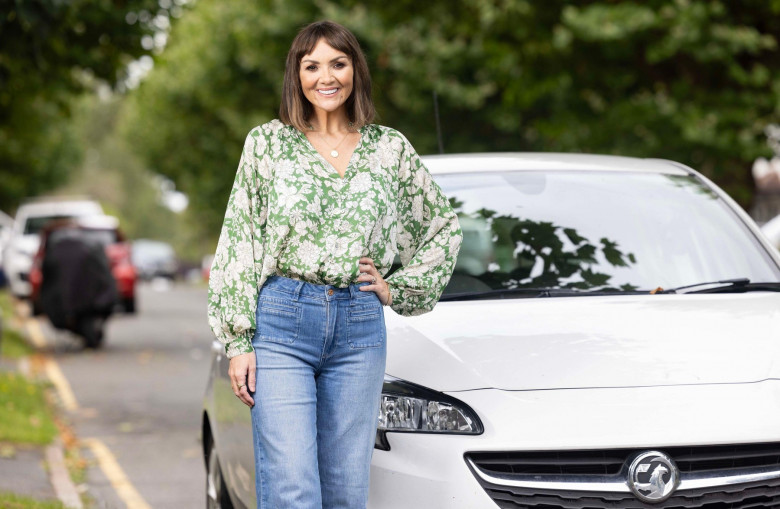 EDITORIAL USE ONLY Martine McCutcheon at the launch of Churchill's 'Keep Calm and Drive On' campaign, which aims to inspire new drivers who have passed their driving test a bit later in life to stay calm. Issue date: Wednesday August 16, 2023.