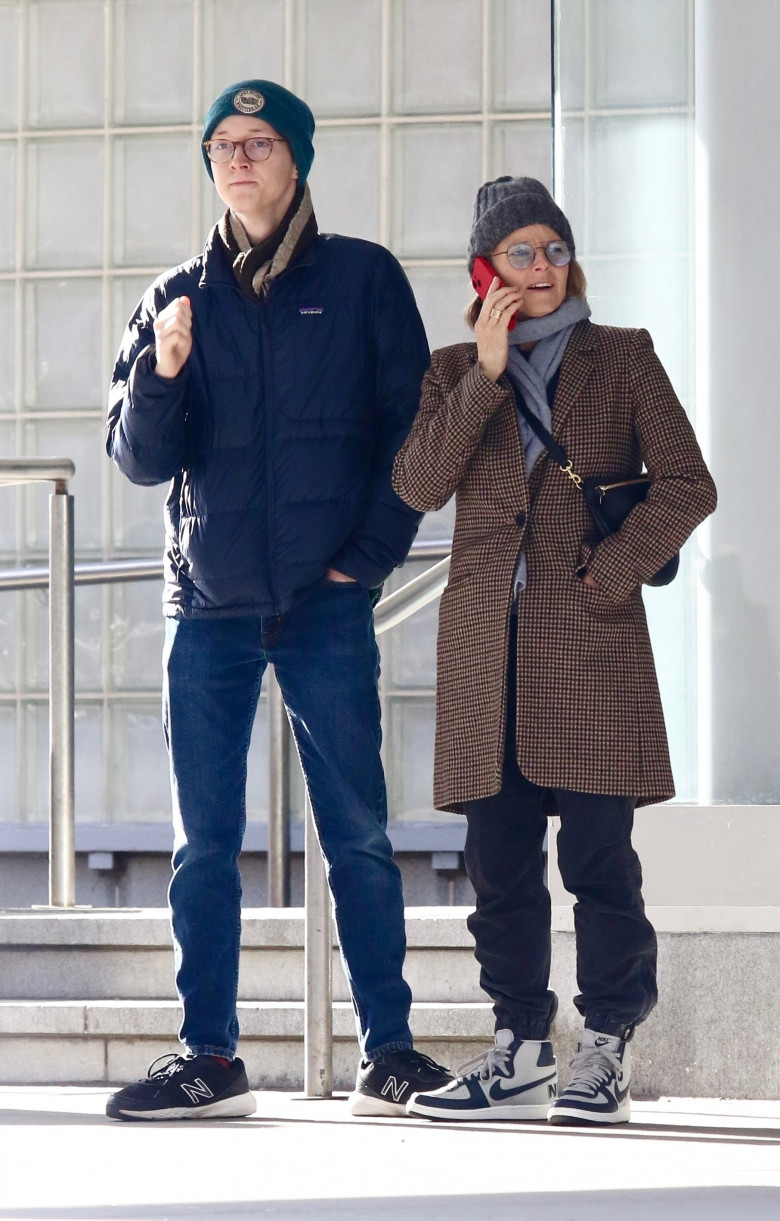 *EXCLUSIVE* Jodie Foster bundles up for the cold weather as she spends quality time with her son Kit in NYC