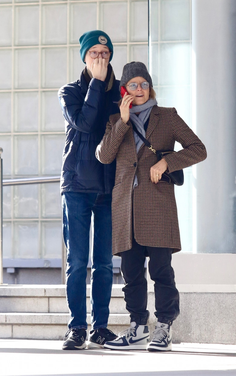 *EXCLUSIVE* Jodie Foster bundles up for the cold weather as she spends quality time with her son Kit in NYC