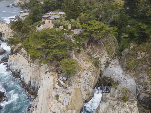 *EXCLUSIVE* Brad Pitts's amazing $40 million historic clifftop stone mansion in California **WEB MUST CALL FOR PRICING**