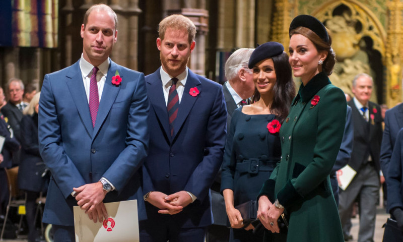 Meghan Markle, prințul Harry, prințul Wiliam și Kate Middleton/ Getty Images