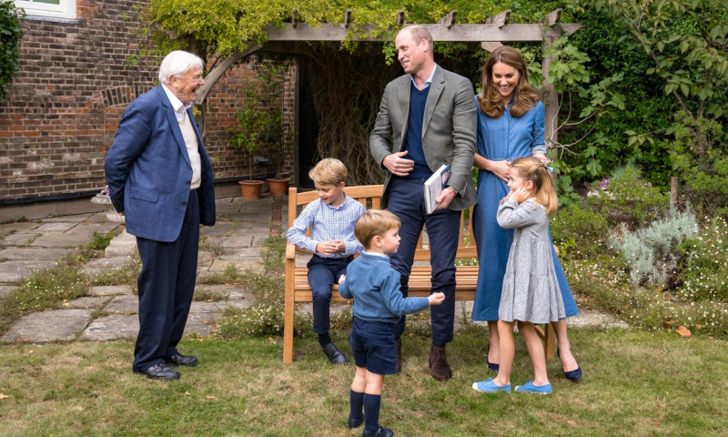 Sir David Attenborough meets Prince William and family, London, UK- 24 Sep 2020