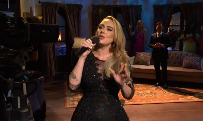 Adele belts out her greatest hits during 10 min Bachelor skit on Saturday Night Live - despite claiming in opening monologue she was &apos;too scared&apos; to both host and be musical guest