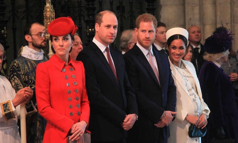 Kate Middleton, prințul William, prințul Harry și Meghan Markle