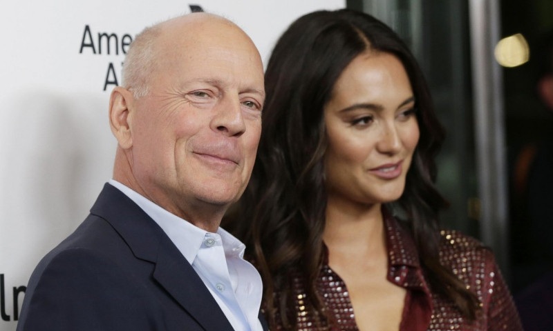 New York, United States. 11th Oct, 2019. Bruce Willis and wife Emma Heming Willis arrive on the red carpet at the &quot;Motherless Brooklyn&quot; premiere during the 57th New York Film Festival in New York City on Friday, October 11, 2019. Photo by John Angelillo/U
