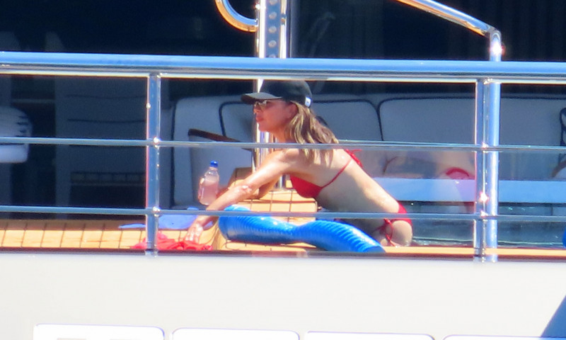 David and Victoria Beckham and family are seen on a multi-million pound super yacht during a fun-filled holiday in Sardinia - 20 Jul 2022