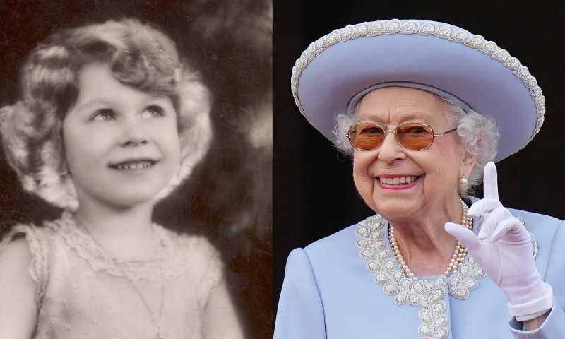 regina elisabeta a II-a in copilarie si in 2022