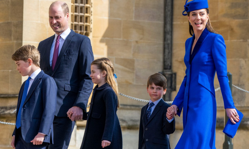 Members Of The Royal Family Attend The Easter Sunday Service At St. George's Chapel
