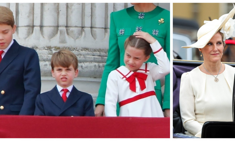 Princess Charlotte and Prince Louis with the Duchess of Edinburgh at Trooping the Colour