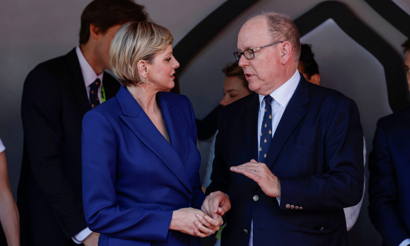 Prințesa Charlene și prințul Albert la cursa de Formula 1 din Monaco/ Profimedia