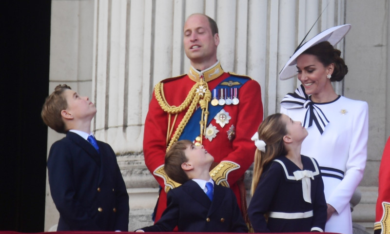 The British Royal family appear on the balcony during the Trooping the Colour at Buckingham Palace