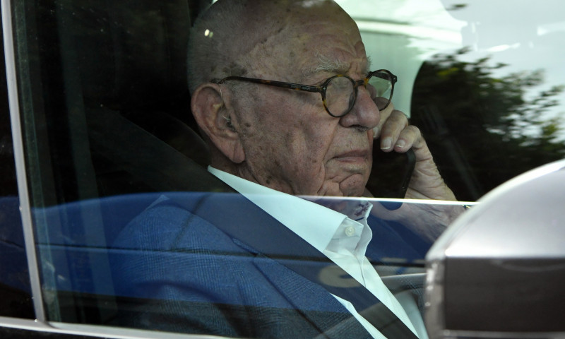 EXCLUSIVE: Media Mogul Rupert Murdoch Is Seen As He Chats On His Cellphone While Being Driven In Beverly Hills - 15 Mar 2024