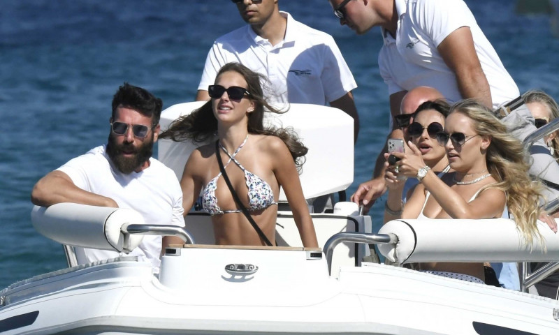 *EXCLUSIVE* The "King of Instagram" Dan Bilzerian arrived in Mykonos on board of an enormous super yacht and was accompanied by a group of people and a beautiful brunette.