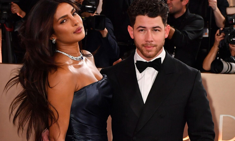 Priyanka Chopra Jonas and Nick Jonas attend the 83rd annual Golden Globe Awards at The Beverly Hilton on January 11, 2026 in Beverly Hills, California
