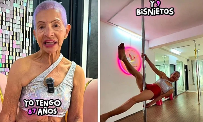 O bunică de 87 de ani ia cursuri de dans la bară ca să se mențină în formă